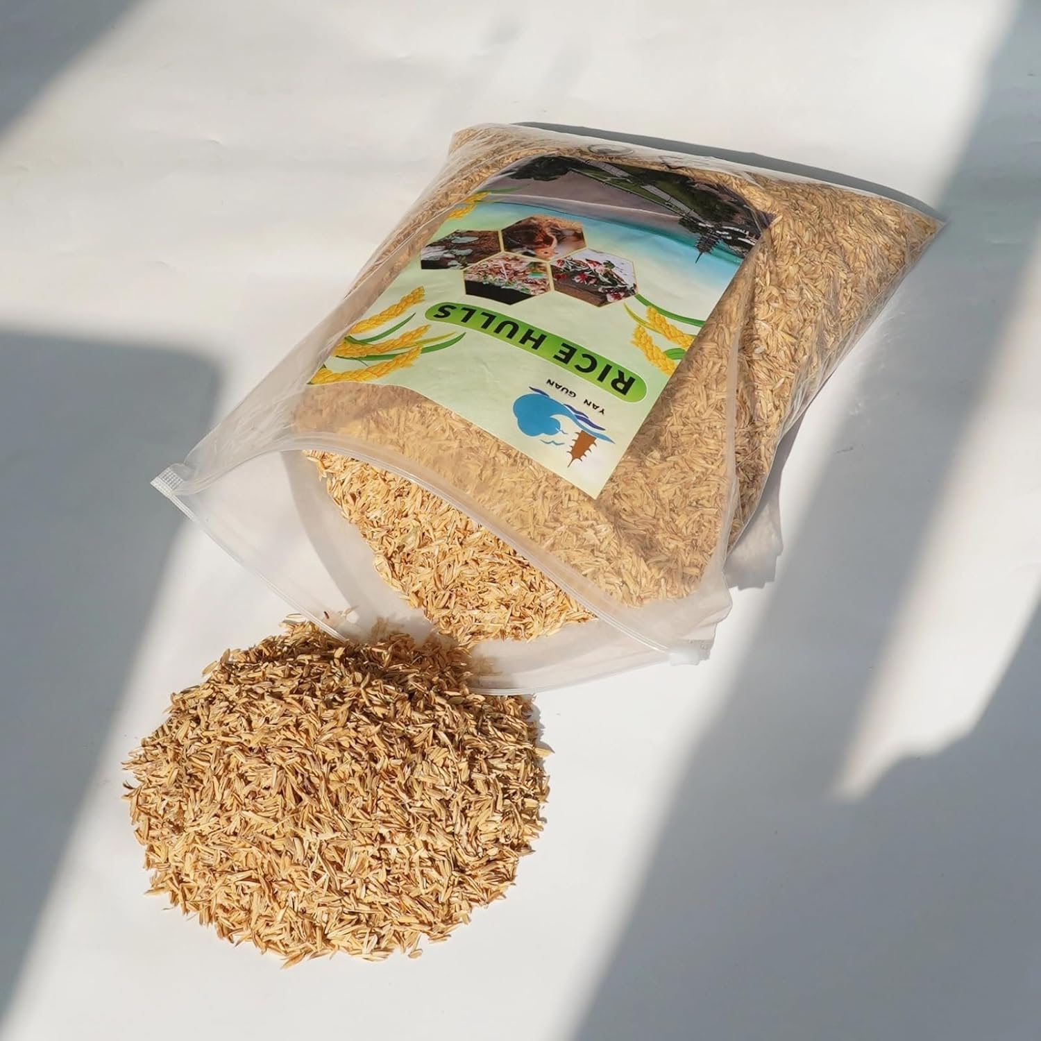 YIHAKIDS Reisspelzen 60L, Natürlich Gesunde Reishülsen für Pflanzen, Gartenbau, Geflügel, Gewächshäuser丨Organisch Einstreu-Zusatz für Wachteln, Hühner, Hamster丨Reisschalen für Blumen, Pflanzendünger