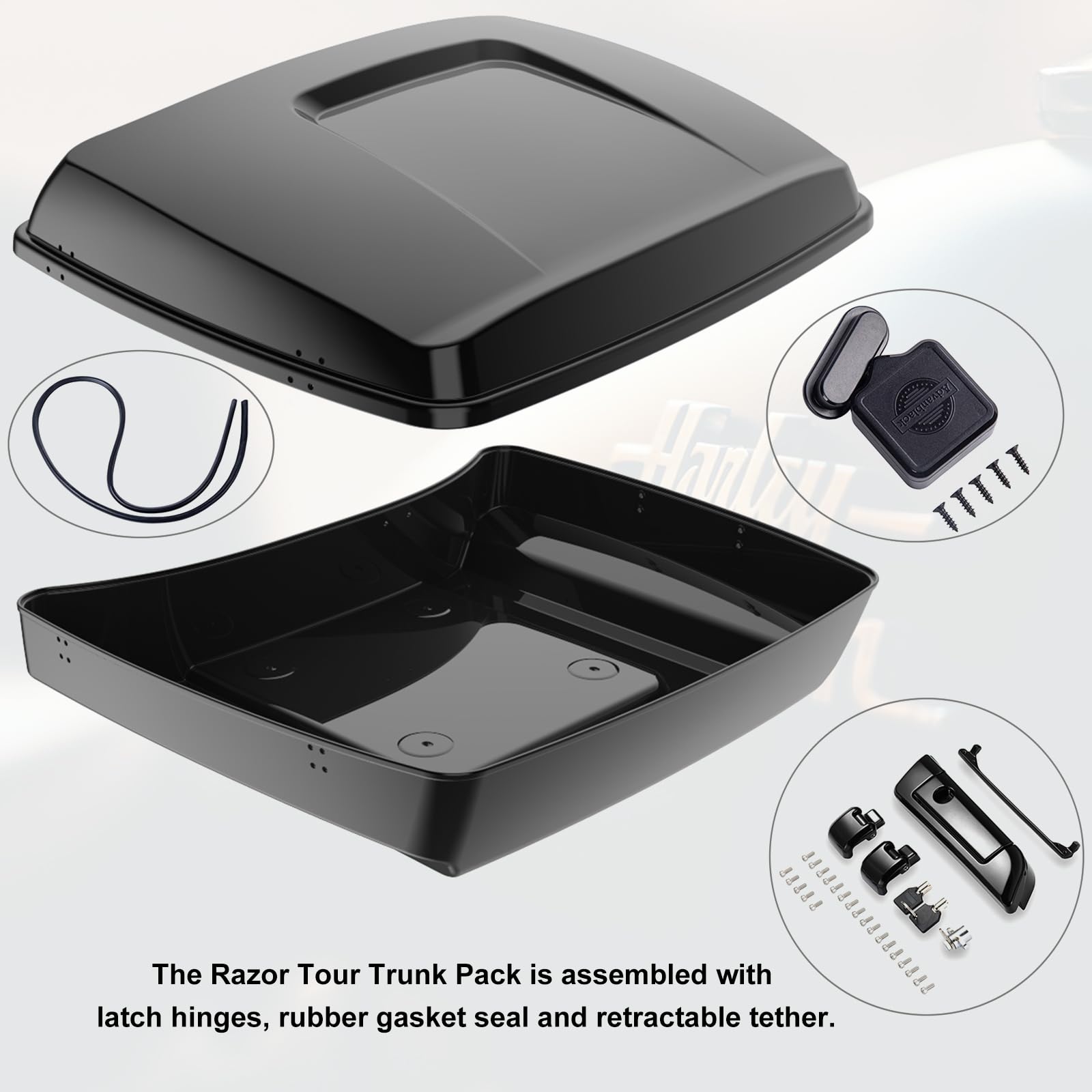 Advanblack Tour Trunk Pack Slim Trunk Pizza Box Touring Pak For
