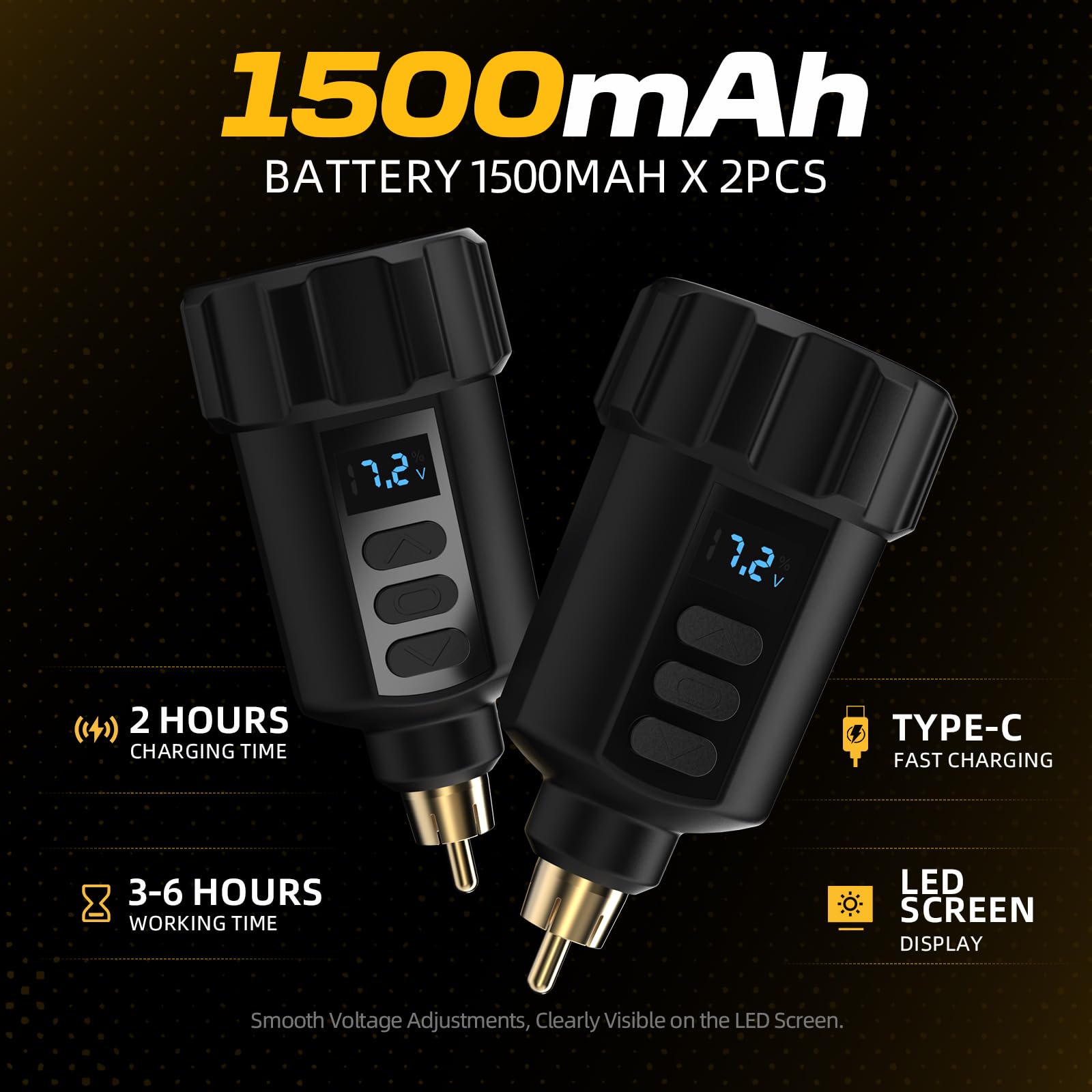Kit ANTIKE Maquina de Tatuar Pro Maquina de Tatuaje con LCD Baterias 2pcs * 1500mAh y 20 Buen Agujas para Tatuaje, Tintas Colores Set y Todo Accesorios para Tatuaje AK-TK3001EU-9