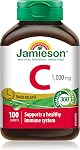 Jamieson Vitamine C 1 000 mg Comprimés À Libération Prolongée, Soutient La Santé Immunitaire, Des Dents Et Des Os Forts. Libération Graduelle De La Vitamine C Tout Au Long De La Journée, Végétarien, Sans Gluten, 100 Compte, Fièrement Canadien
