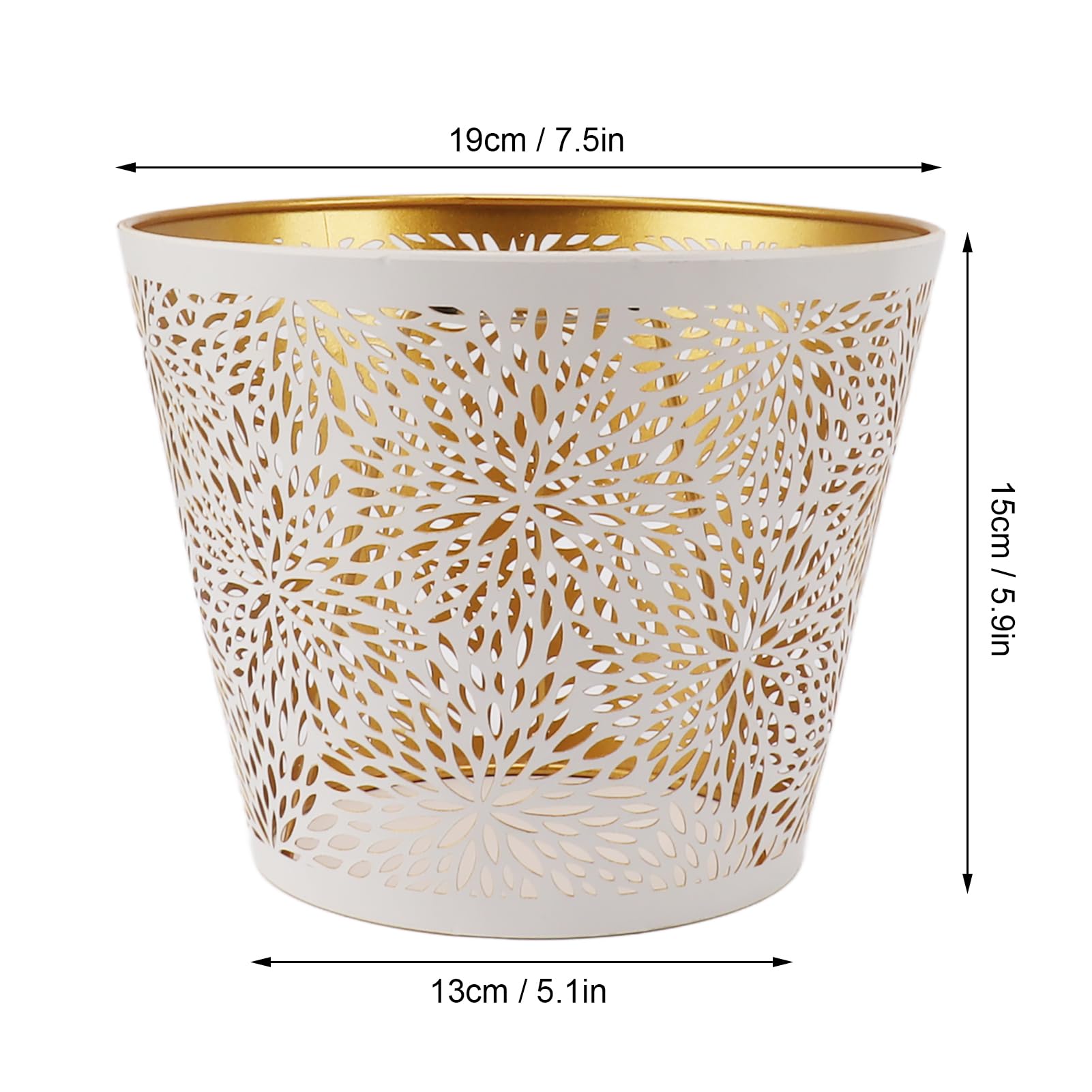 FTVOGUE Pantalla de Lámpara E27 E26 Patrón de Flores Talladas Blancas Hierro Diseño Moderno Pantalla de Bombilla de Fácil Instalación