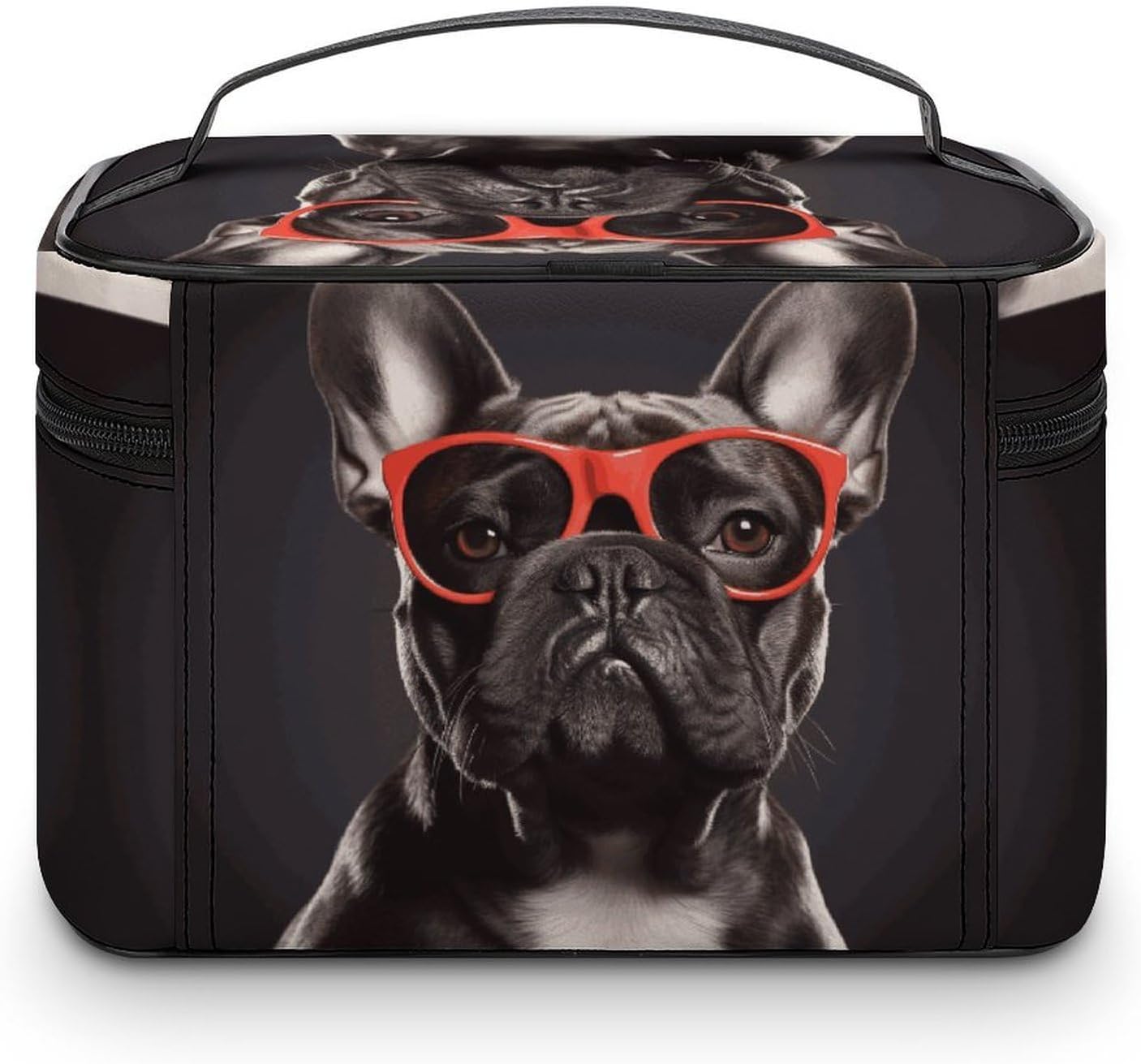 Travel Makeup Bag Portable Large Cosmetic Bag with Handle And Compartment image 3