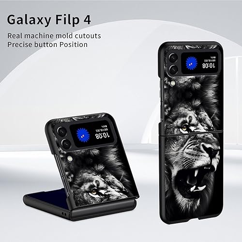 Miniatura 3 de Funda protectora para Samsung Galaxy Z Flip 4 4G, carcasa rígida de policarbonato ultrafina y duradera para Samsung Galaxy Z Flip 4 4G, león