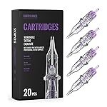 Wormhole Tattoo Cartridge Needles, 20pcs 5RL Disposable Tattoo Needle Cartridges Standard 5 Round Liner for Tattoo Pen Tattoo Cartridge Machine Permanent Makeup Tattoo Supplies (1205RL)