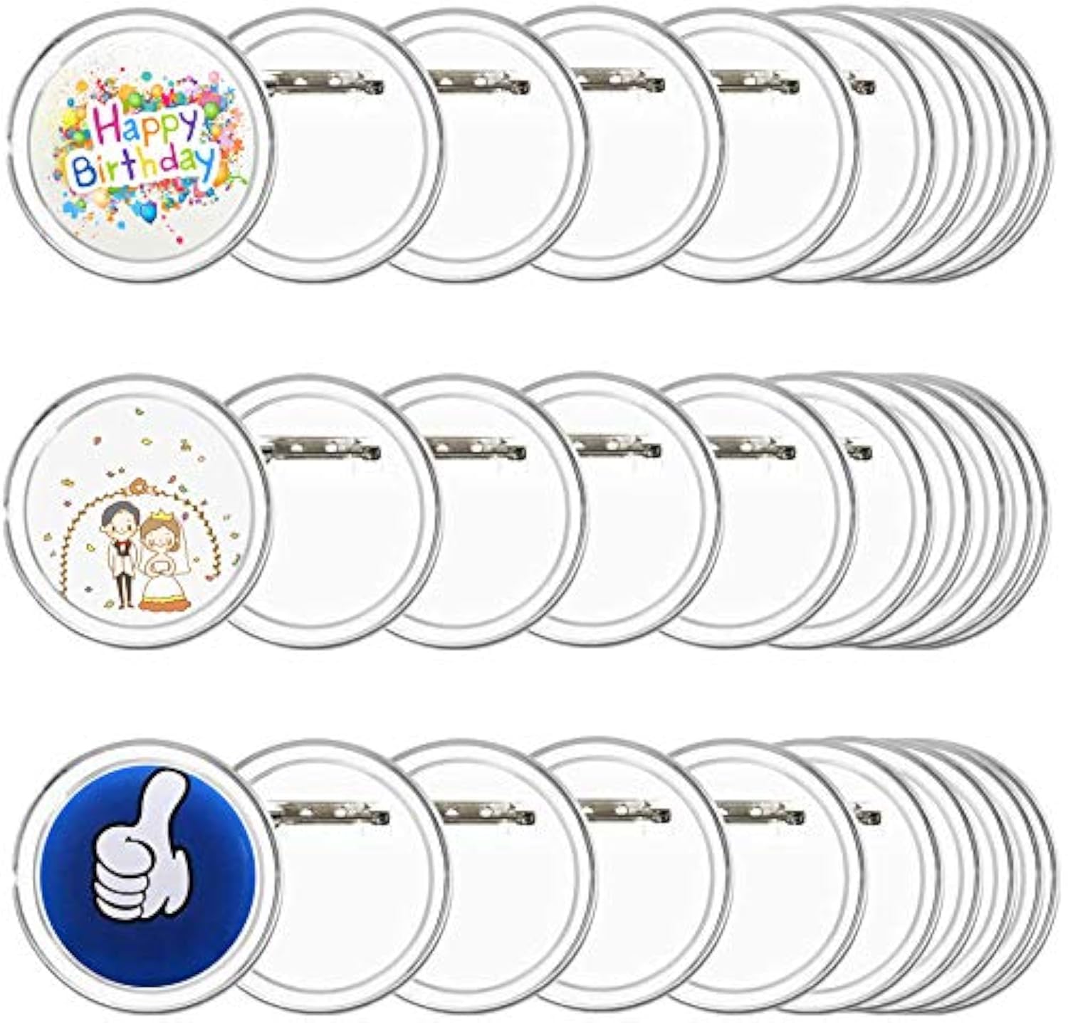 FOGAWABadge Making Kit 30pcs Make Your Own Badges Button Badges Clear Button Pin Badges Kit Acrylic Design 6cm for Kids DIY Crafts Gifts Party Bag Fillers