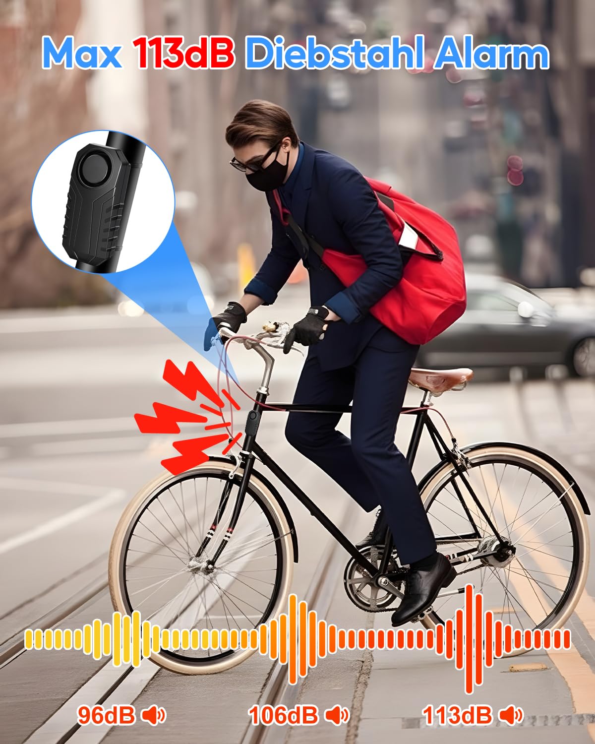 Cruxer 2 sistemi di allarme per bicicletta con telecomando, accessori per bicicletta senza fili, antifurto per moto, allarme per bicicletta, con funzione di allarme per scooter