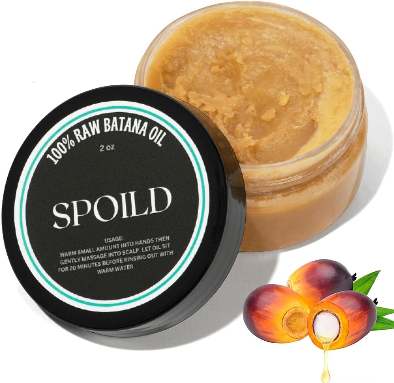 Spoiled Batana Oil, Raw Batana Oil For Hair Growth, Natural Raw Batana Oil Hair Treatment Butter Cream Prevents Hair Loss, Hair Oils For Hair Growth, Batana Oil Repair Damaged Hair (1PC)