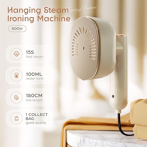 Miniatura 2 de Vaporizador de viaje para ropa, vaporizador portátil, plancha de viaje, vaporizador de mano 2 en 1 con bolsa de almacenamiento, mini plancha de