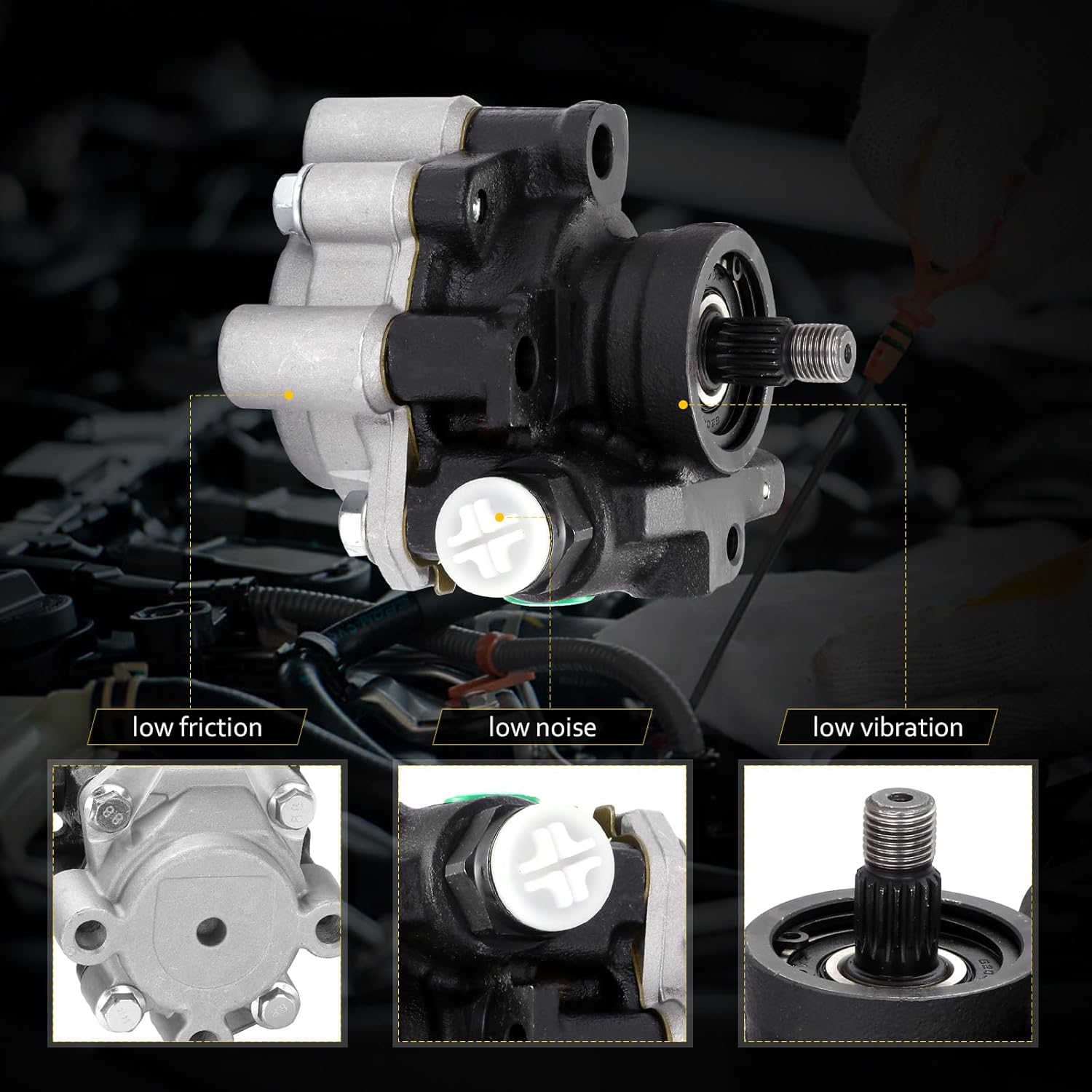 OCPTY Power Steering Pump Compatible with 1996-2000 for Toyota for 4Runner 1997-2001 for Toyota for Tacoma 21-5228 36P0487 55-5685 AA1215228 5476 FENSP15477 4432004043 4432035480 Power Assist Pump