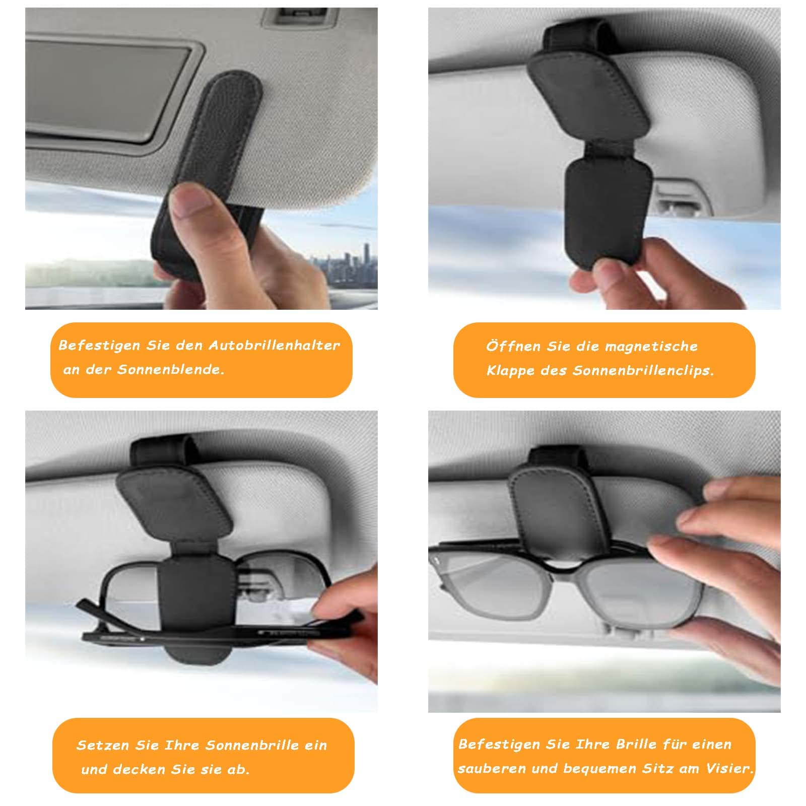 Porta occhiali da sole per auto per visiera per auto Occhiali da sole Clip Porta occhiali magnetici in pelle Porta occhiali Accessori per auto per camion per donne e uomini  34