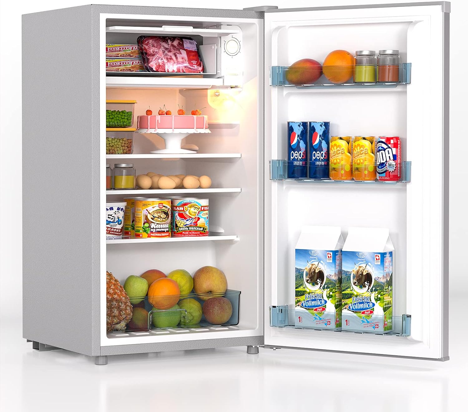 ADVWIN 98L Bar Fridge Compact Refrigerator Single Door Freezers Office