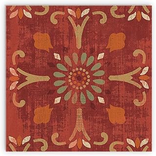Moroccan Patchwork Red Tile IV, JoyRide Home Décor Wood Plaque, 12