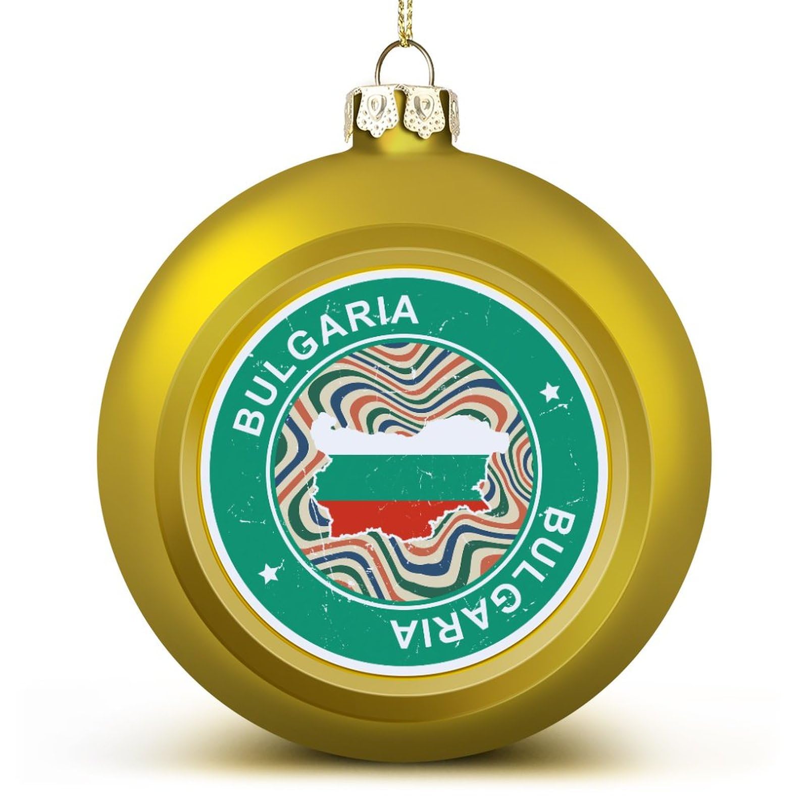 Bulgaria Flag Map Ball Ornament Bulgaria Hanging Ornaments Keepsake Souvenir Christmas Tree Seasonal Holiday Decoration