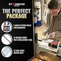Vista 4 de 8 onzas XL Starbond - Kit epoxi Pro de 5 minutos, endurecido flexible (resistencia al corte de 2,600 libras), fácil de usar, pegamento de ajuste
