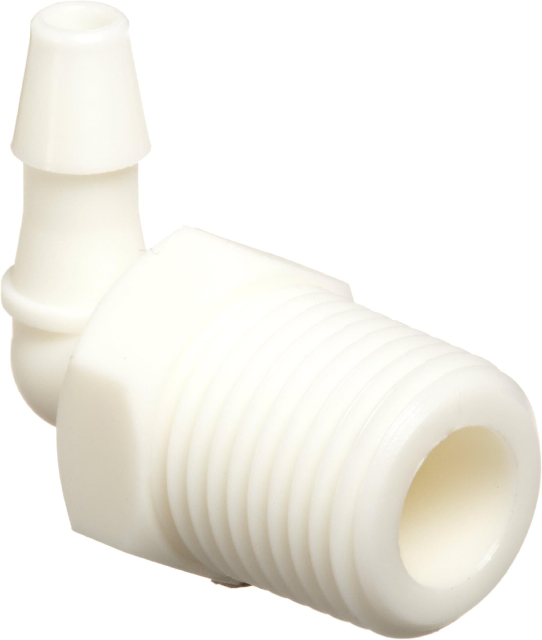 Value Plastics 18L230-1 White Nylon Tube Fitting, 200 Series Barbed 90 Degree Elbow, 1/8" (3.2 mm) Tube ID x 1/8-27 NPT Male (Pack of 25)