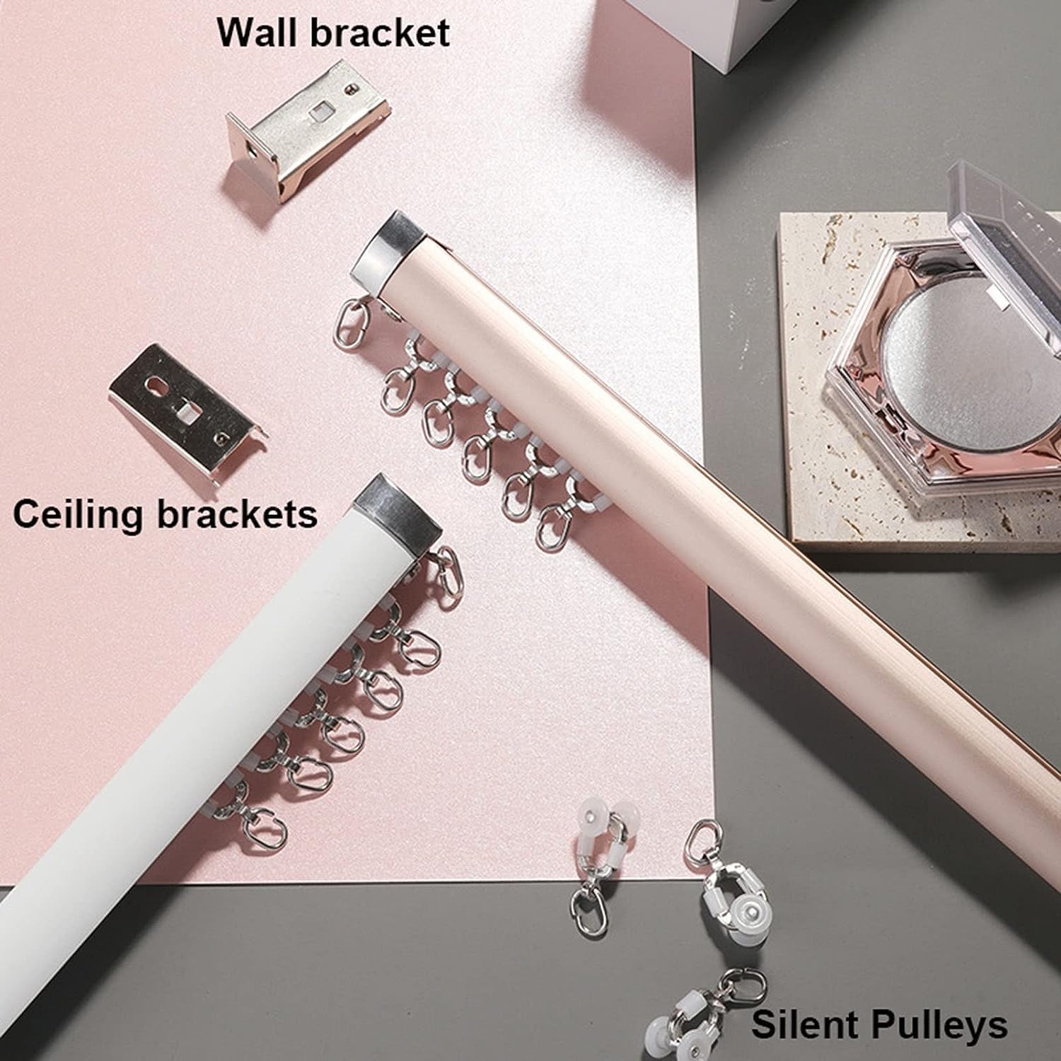 HJXGQJM Binario per Tende Scorrevoli in Alluminio Bastoni per Tende, Montaggio A Soffitto A Parete, Doccia Tende Scorrevoli Binario per Tende Dritto 50cm-600cm(White (Top Mount),3.6m(11.8ft