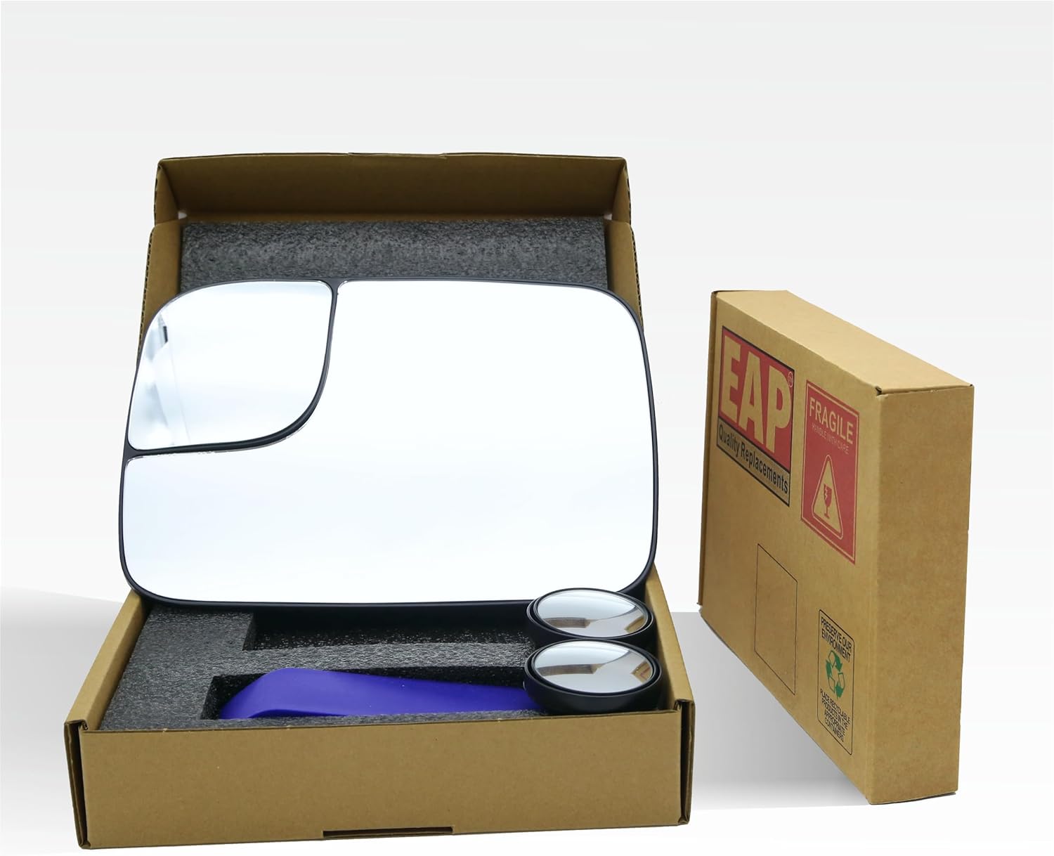EAP Driver Side Mirror Glass Compatible with RAM 1500 2005-2008, RAM 2500 2005-2009, RAM 3500 2005-2010, Heated 5161009AA 5161011AA 5191035AA