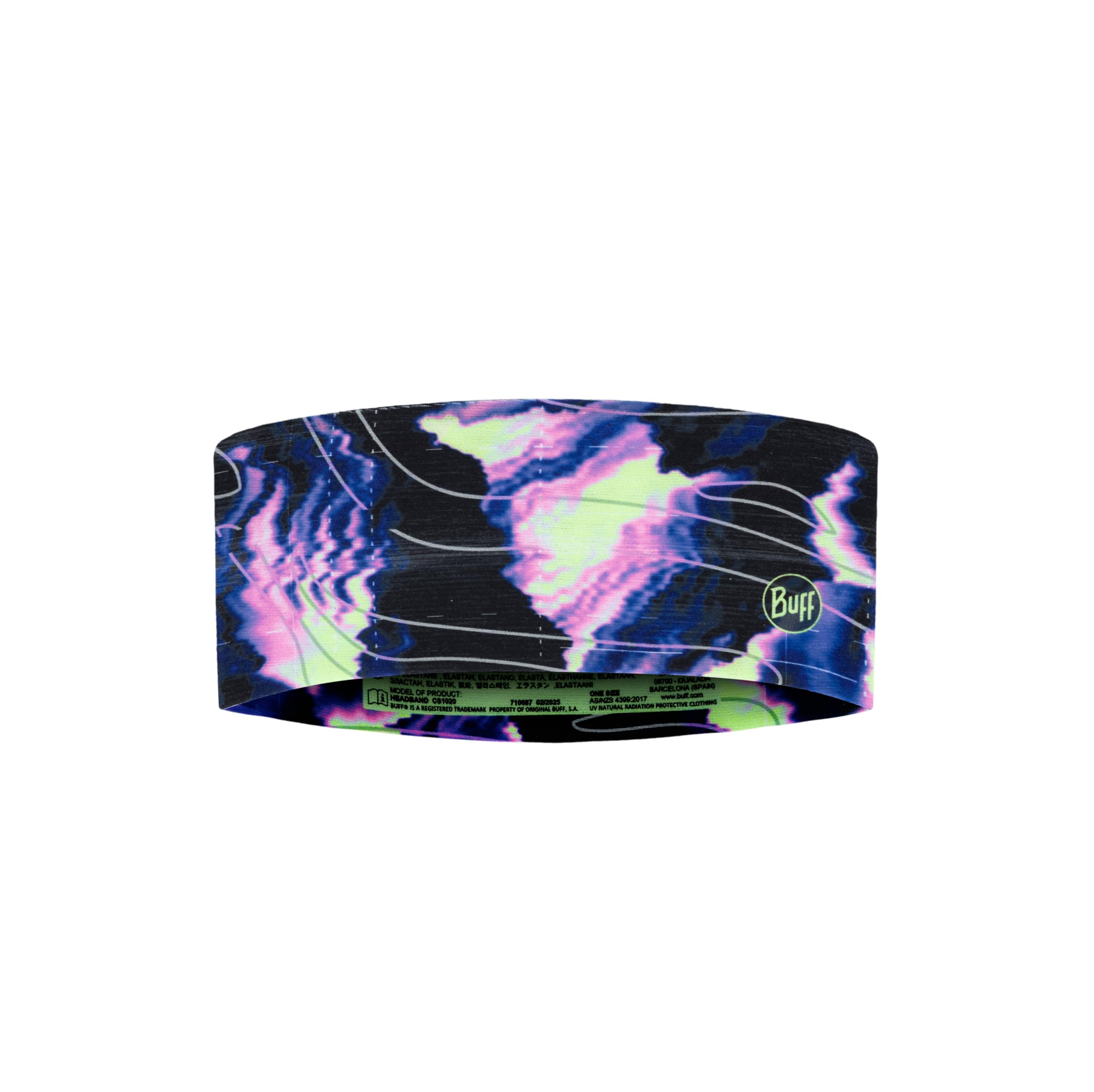 BUFF®| Headband CoolNet UV® Wide Comfortable, UPF 50 Protection, Sports, Elastic, Recycled Material, One Size Blue