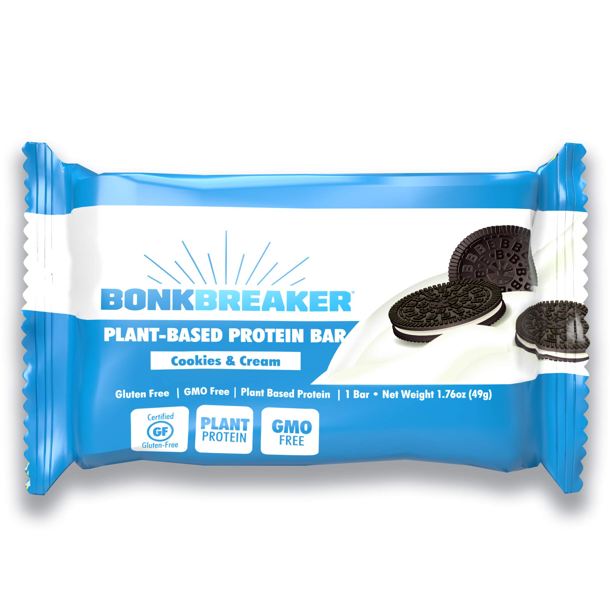 Buy Bonk Breaker Plant-Based Protein Bars, Gluten Free, Dairy Free, Non-GMO  Ingredients to Support Performance, 1 Box of 12 Bars, Cookies & Cream  Online at desertcartTrinidad and Tobago