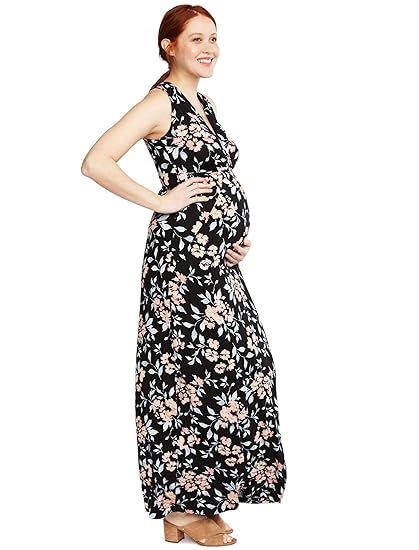 motherhood maternity black maxi dress