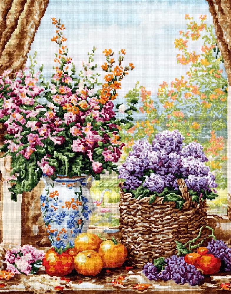 Cross Stitch Embroidery Kit Senior Summer Taste, 14Ct Adult Cross Stitch Kit Stamped Embroidery Starter Kit for Advanced DIY Beginners Perfect Decoration - 40x50Cm : Hobbies
