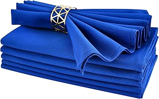 Cloth Napkins Set of 6 Washable Dinner Napkins Square 18X18 Inch Royal Blue Reusable Table Napkin with Hemmed Edges for Hotel Restaurant Wedding Party Banquet Event