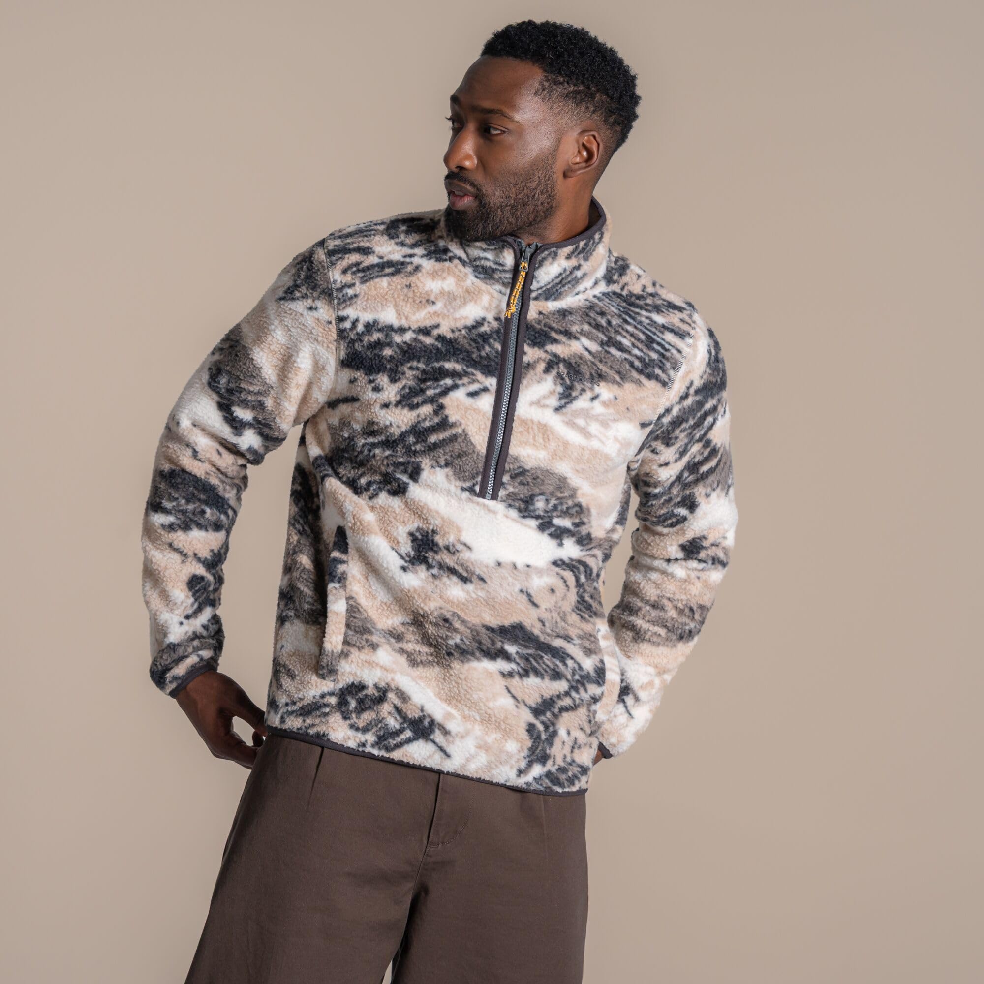 Craghoppers Tatton II - Maglia termica da uomo in pile Borg con mezza zip