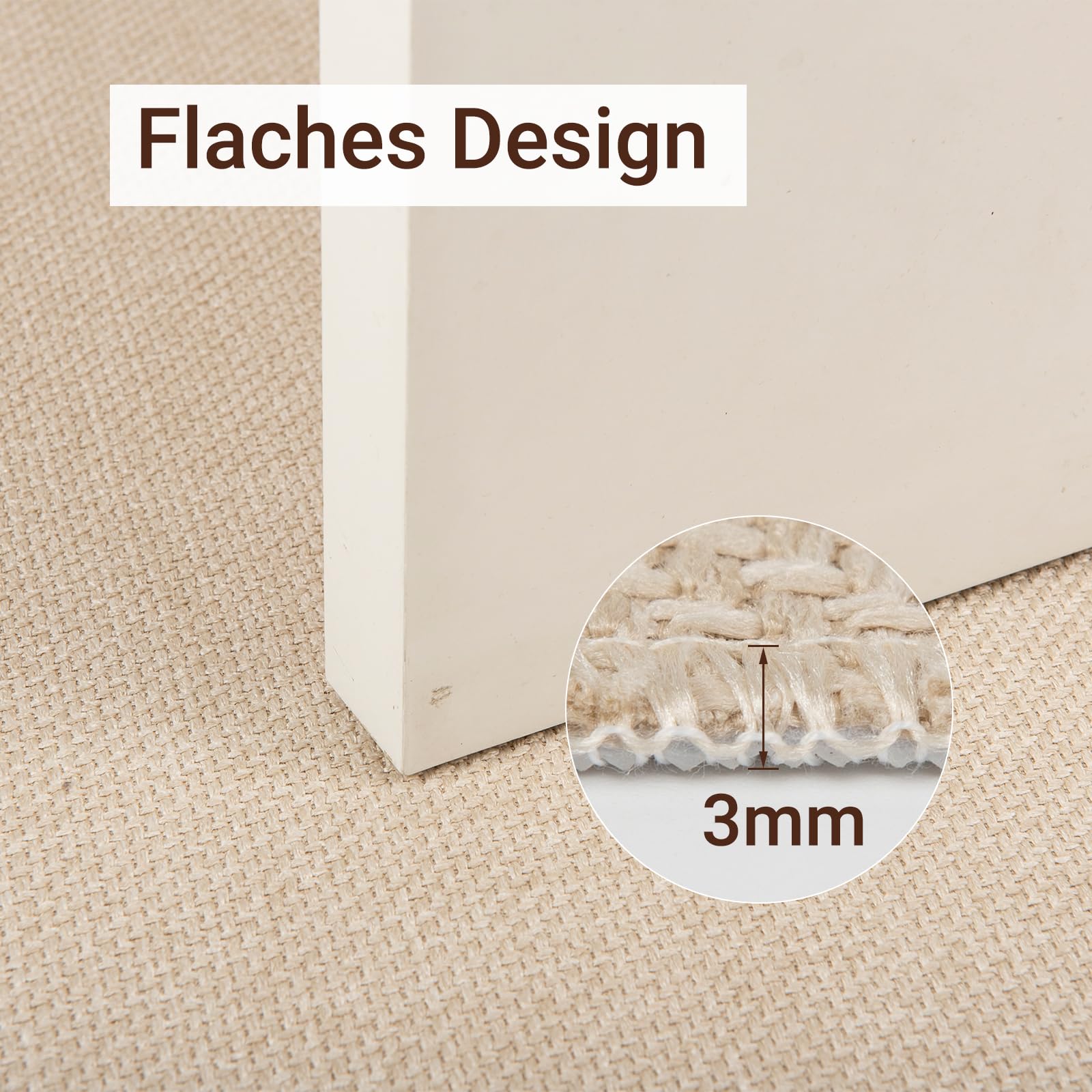 Fußmatte Innen 90x150 cm, rutschfest Fussmatte, Waschbar Schmutzfangmatte, Hohe Saugfähigkeit Dünne Türmatte Teppich für Eingang, Haustür, Küche, Patio, Beige