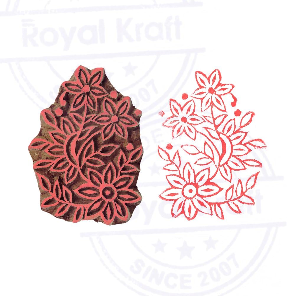 Royal Kraft Wooden Stamps DIY Fabric, Textile, Clay, Pottery, Paper, Henna Printing Blocks THGtag023