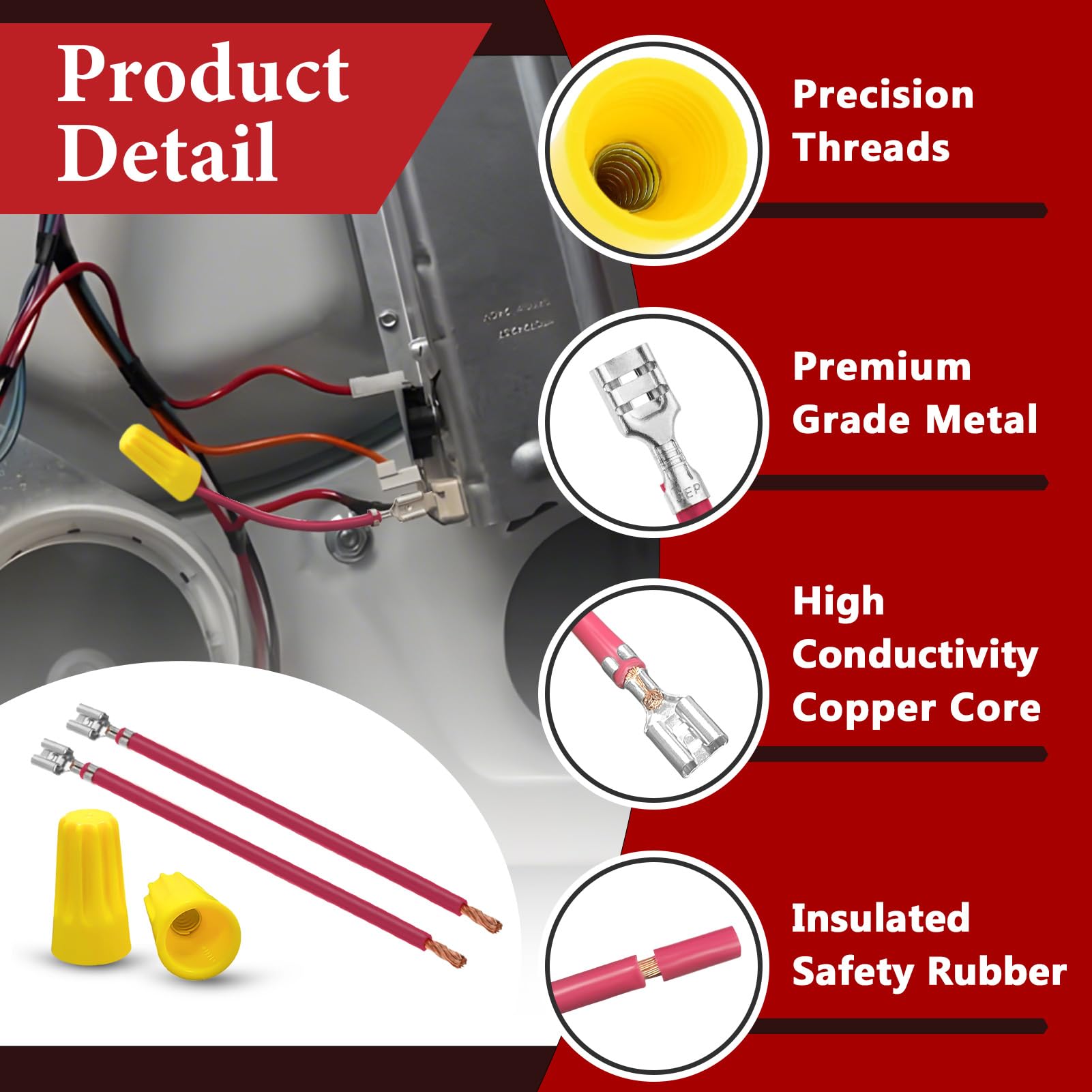 Snapklik.com : 6 Sets 279457 Dryer Heating Element Wire For Whirlpool