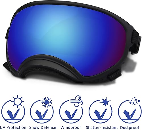Miniatura 2 de Gafas de sol grandes para perros con correa ajustable, protección UV, gafas de sol para perros y cachorros, adecuadas para anteojos de mascotas de