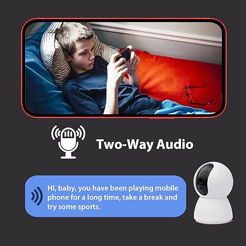 Miniatura 5 de Cámara de seguridad para interiores 2K, cámara WiFi de 2.4 GHz con aplicación de teléfono, cámara inteligente para el hogar con detección de