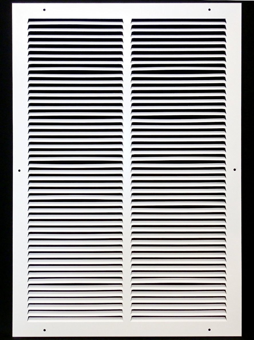Rückluftgitter Aus Stahl – 20,3x35,6 Cm (Innenmaß), Weiß Pulverbeschichtet, Für Klimaanlagen