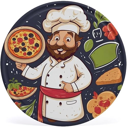 Miniatura 12 de Arte circular de metal para colgar en la pared de hierro, mezcla azul y marrón, letrero de lata industrial vintage con agujeros preperforados, arte