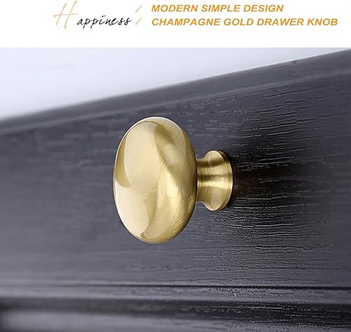 Miniatura 9 de 4 pomos dorados cepillados para gabinetes, pomos de latón dorado para cajones, pomos de gabinete de cajones de latón macizo, pomos dorados para