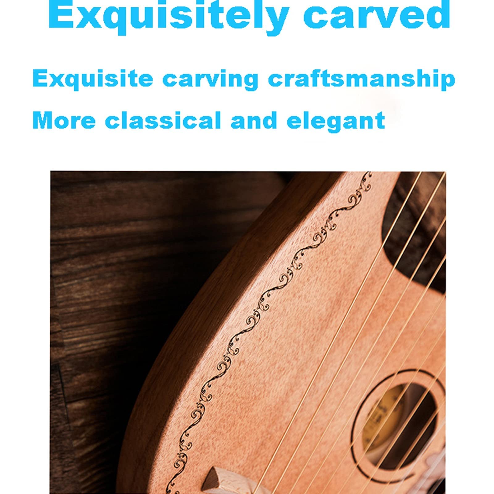 Arpa da giro fatta a mano, arpa lira 21 strumenti arpa in metallo for principianti, strumenti musicali lira arpa in legno di mogano violino greco pianoforte miglior regalo for gli amanti della m