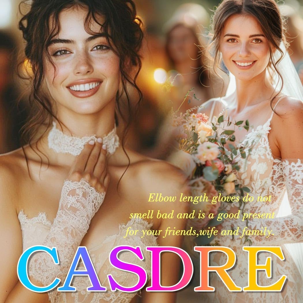 CASDRE Sparkly Rhinestone Long Gloves Fingerless Mesh Elbow Length Arm Sleeves Prom Costume Gloves for Women - Image 6