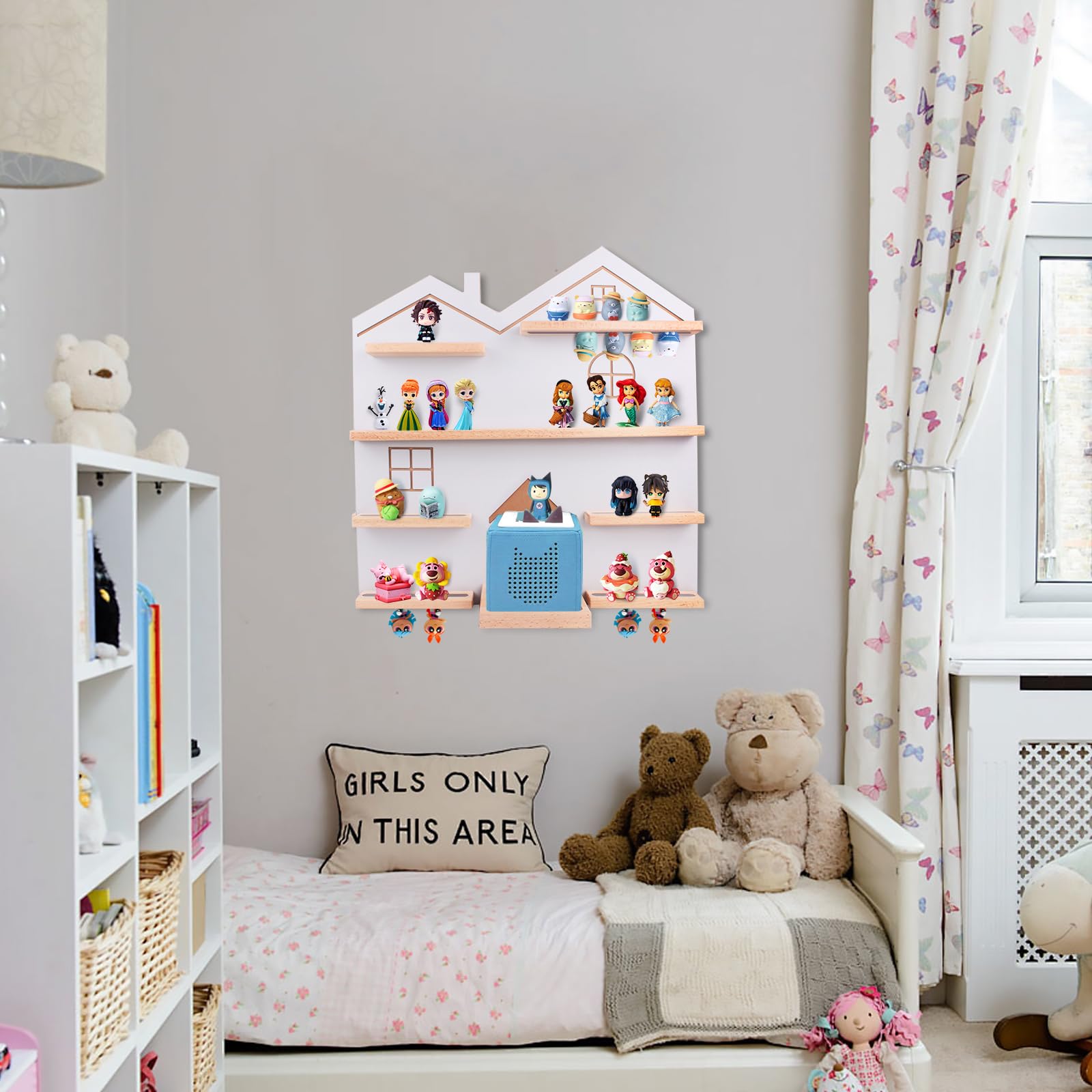 Givilio Großes Tonie-Regal für Toniebox – Toniebox-Aufbewahrung für All Ihre Tonie-Accessoires, Toniebox-Figuren und Toniebox-Figuren, Display-Kollektion, Tonie-Regal (weiß)
