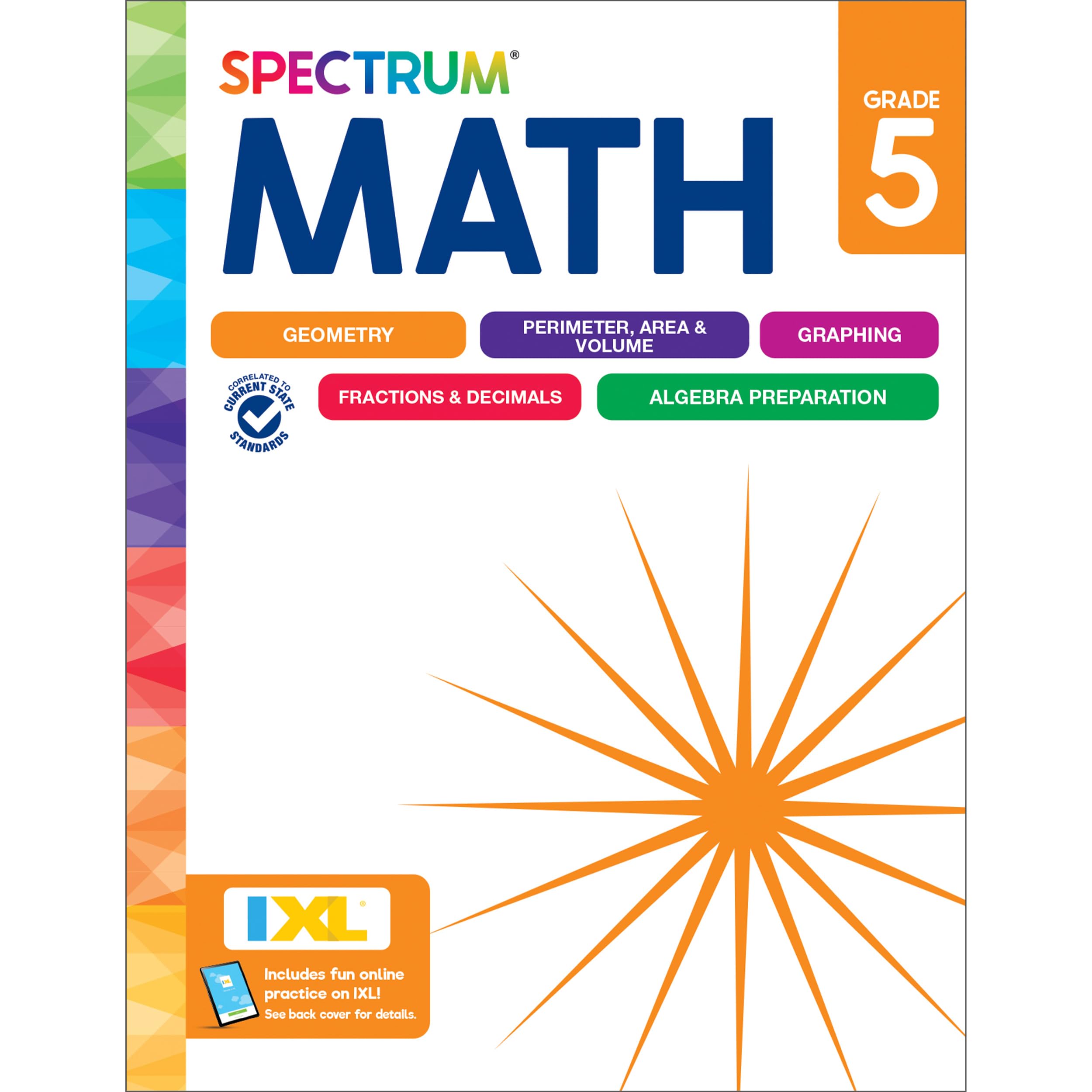 Spectrum 5th Grade Math Workbooks, Mathematics Activity Book for Kids Ages 10-11, Geometry, Fractions, Decimals, Algebra Prep, and More, Classroom and Homeschool Curriculum