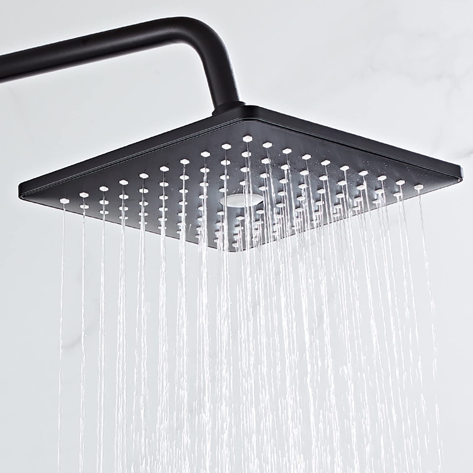 Sistema de Ducha de Lluvia de Alta presión de 8 Pulgadas, Cabezal de Ducha Cuadrado, grifos de Ducha de Pared con Ducha de Mano, Accesorios de Ducha con caño de bañera, Gris.