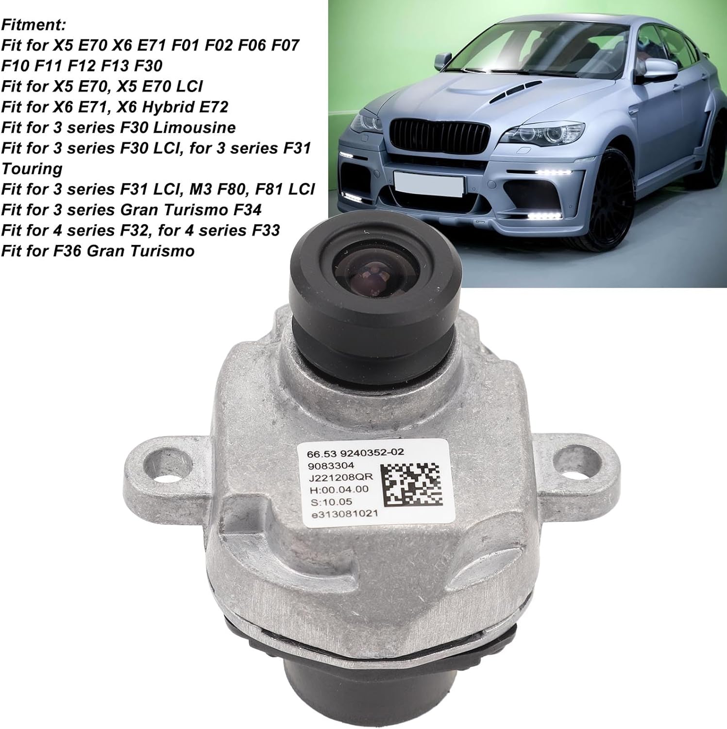 Front Bumper Side View Camera, Wide Compatibility Display, Safety Driving with Strong Performance for X5 E70, X6 E71, F01, F02, F06, F07, F10, F11, F12, F13, F30 (Left