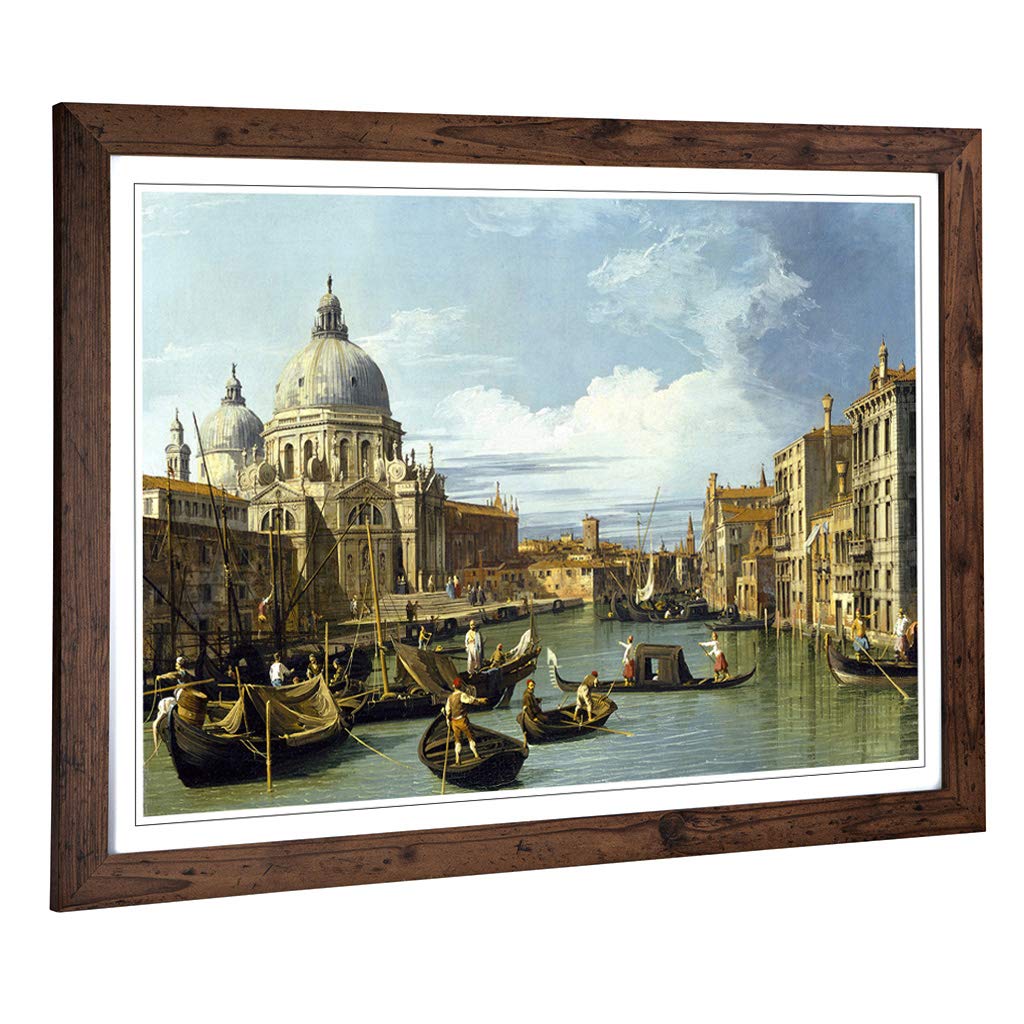 Big Box Art Framed Print of Giovanni Canaletto Entrance to The Grand Canal Design | Wall Art Picture| Home Decor for Kitchen, Living Room, Bedroom, Hallway, Walnut, A2 / 24.5x18 Inch / 62x45cm