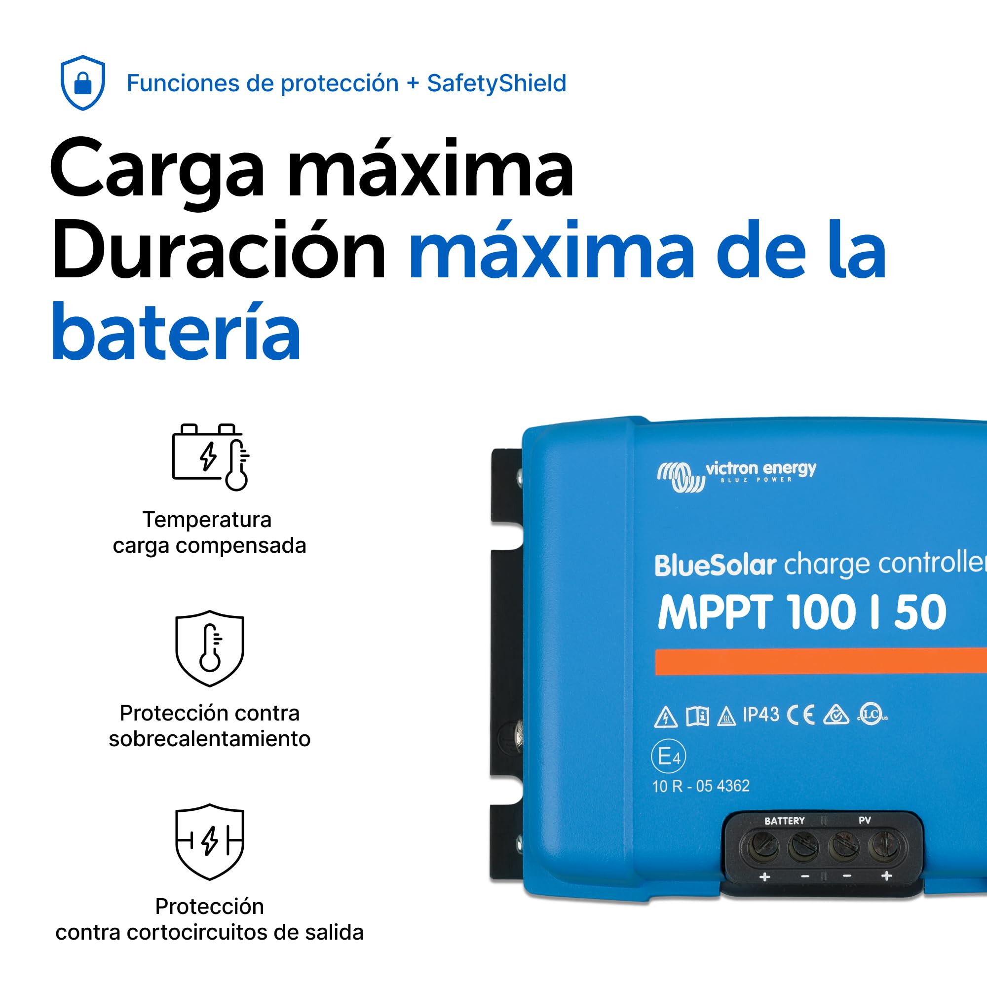 Victron Energy BlueSolar MPPT 100V 50A 12/24V Controlador de Carga Solar