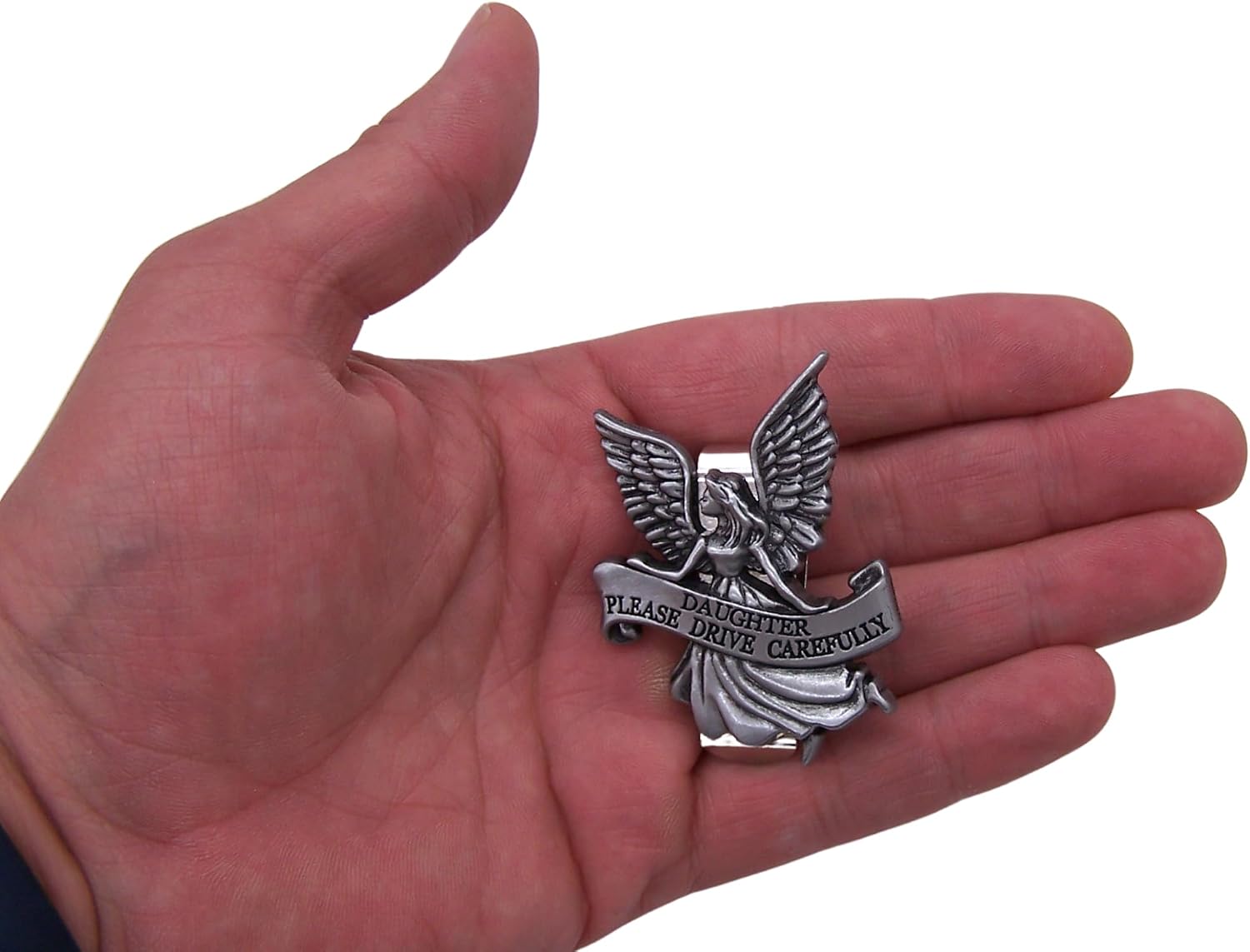 Wowser Angel Visor Clip for Daughter – “Please Drive Carefully” Car Charm, Guardian Angel Auto Accessory, Meaningful Gift from Mom or Dad, Inspirational Religious Car Décor