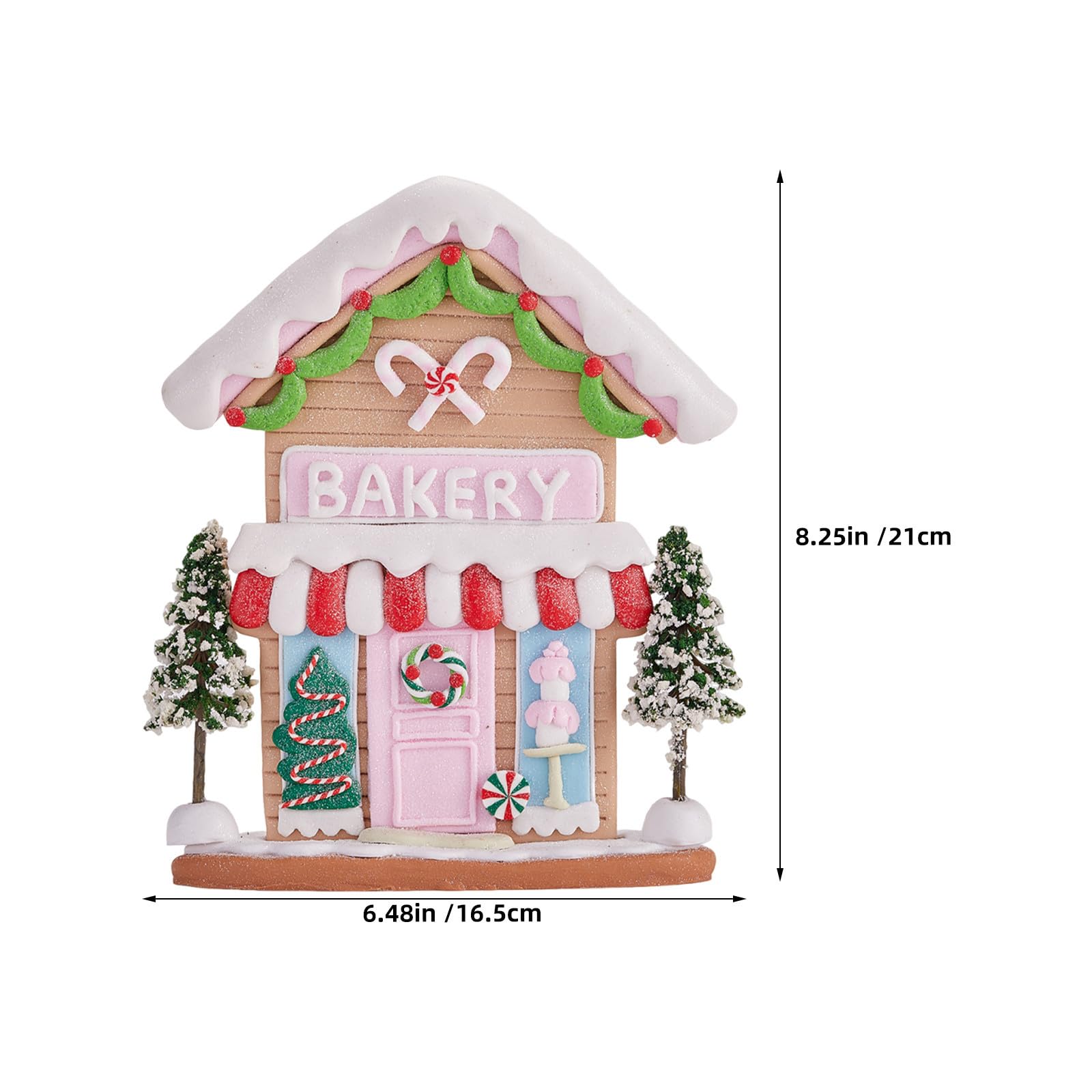Casa Navideña de Arcilla Polimérica, Adorno Festivo Pintado a Mano para Decoración de Mesa en Fiestas de Invierno