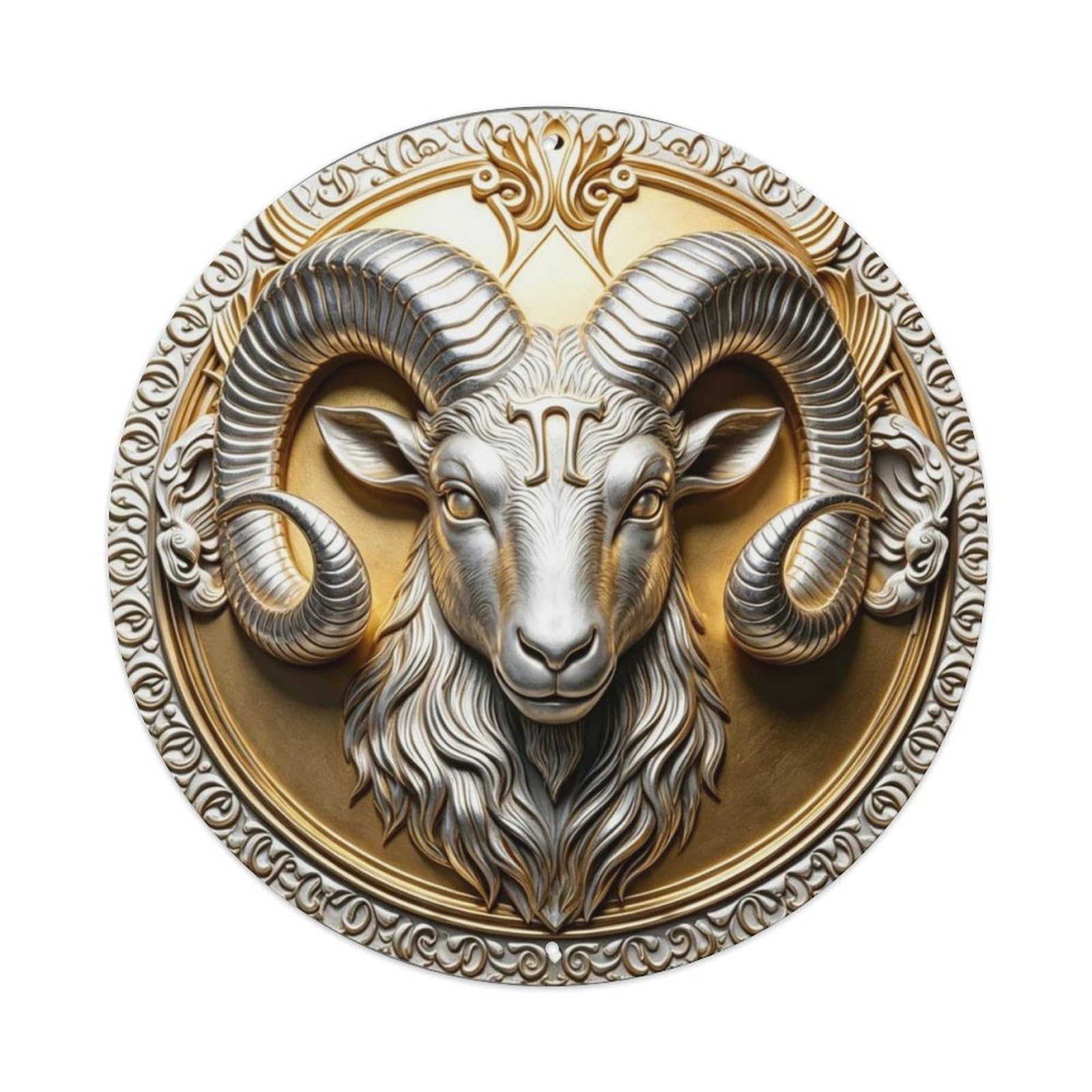 Aries Ram Zodiac Sign 3D Astrology Metal Tin Sign Plaque