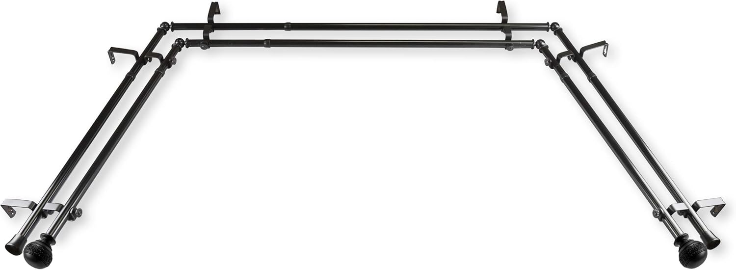 13/16" Nathan Bay Window Double Curtain Rod 20-36", 38-72" - Satin Nickel