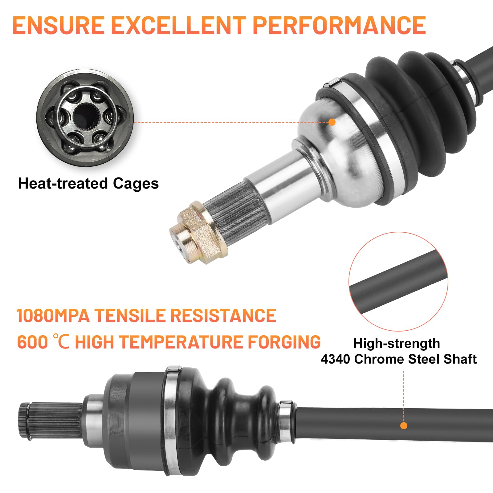 Amazon.com: Front Rear CV Axle Shafts Full Set for Yamaha Grizzly