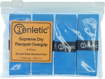 Supreme Dry Racket Overgrip Tape, Blue, 4-Pack