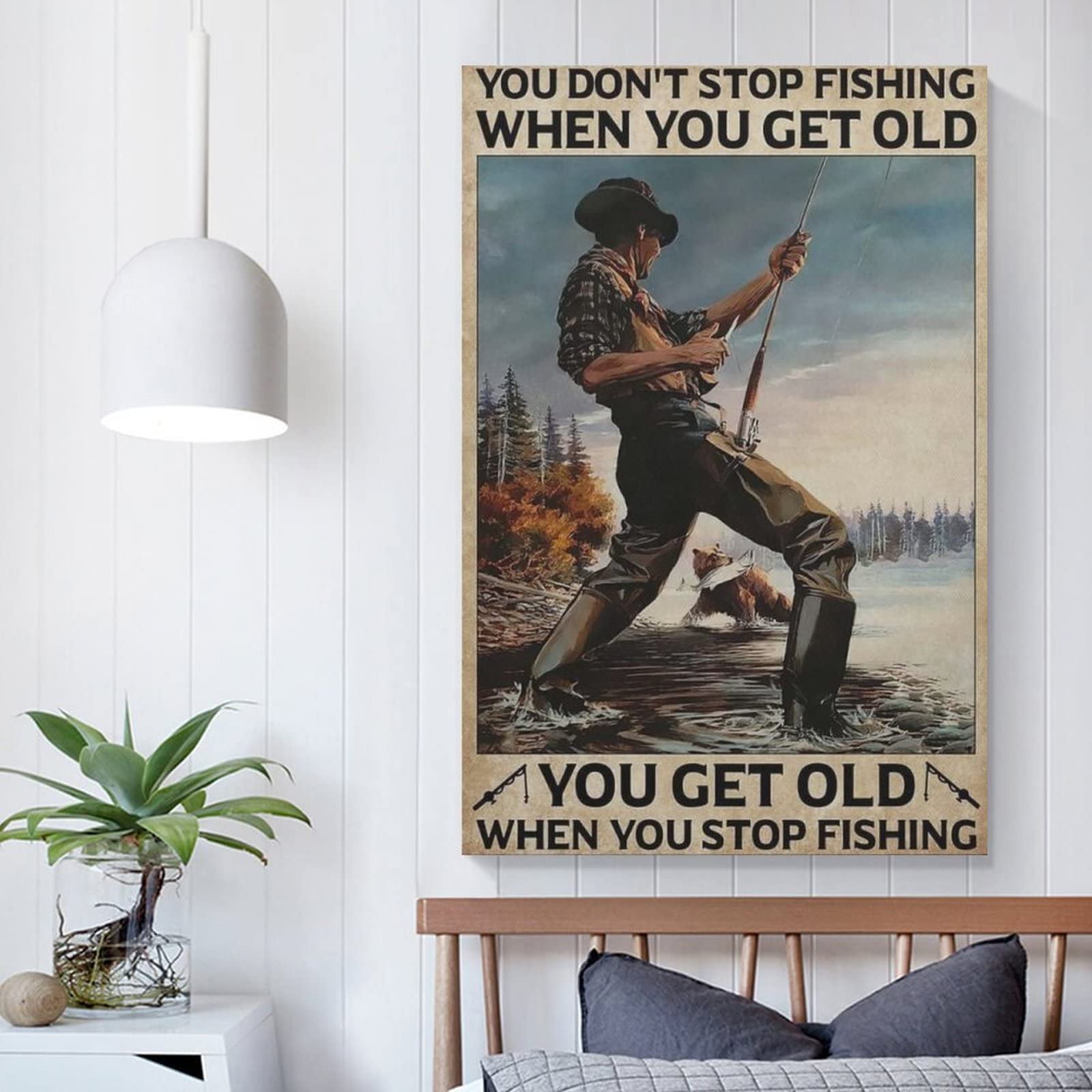 Pôster de pesca vintage Remington Bullet Knife Poster Old